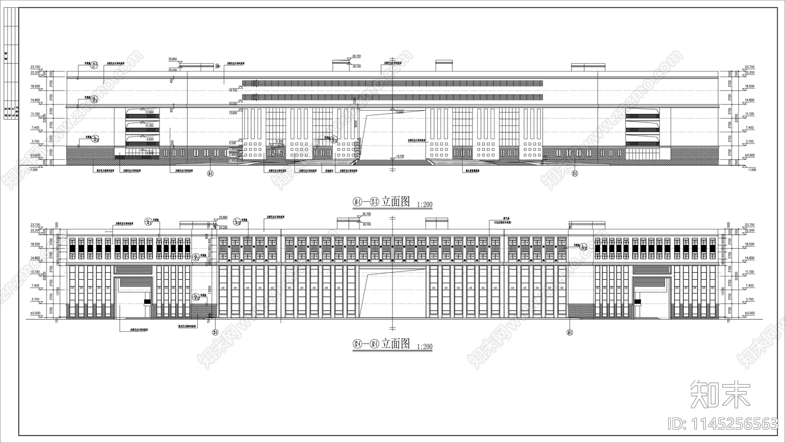 职业技术学院教学综合楼建筑cad施工图下载【ID:1145256563】