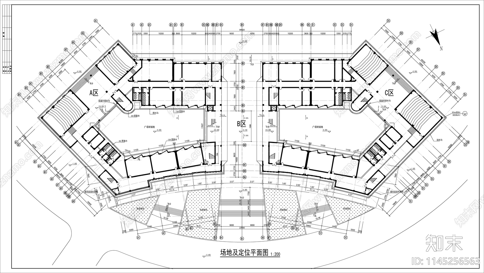 职业技术学院教学综合楼建筑cad施工图下载【ID:1145256563】