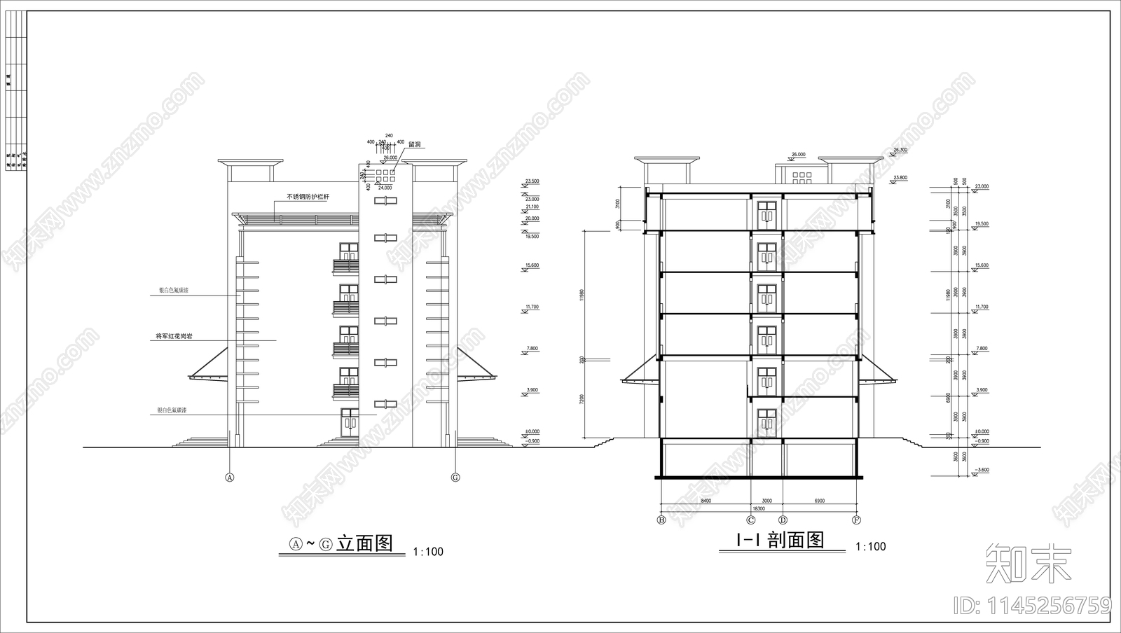 中学综合实验楼建筑施工图下载【ID:1145256759】