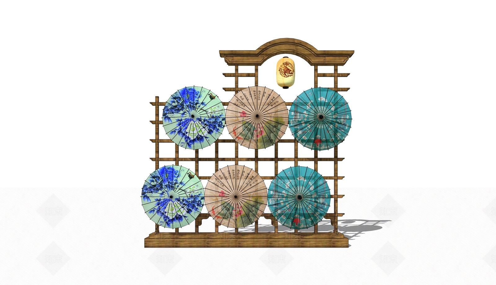 中式油纸伞SU模型下载【ID:1145668835】