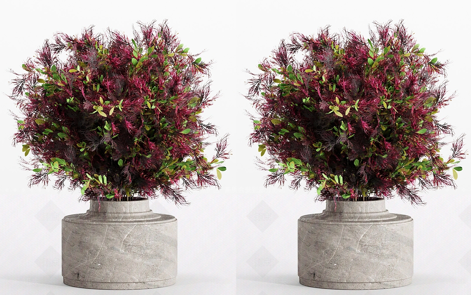 红色花卉植物盆栽SU模型下载【ID:1145266274】