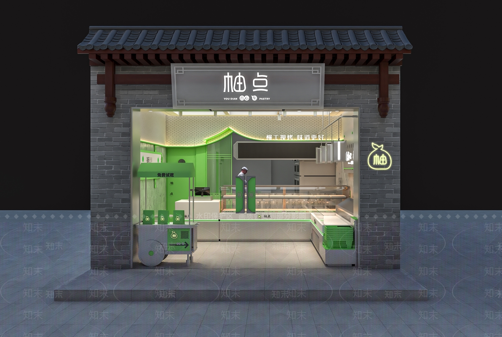 现代甜品面包店SU模型下载【ID:1145427719】