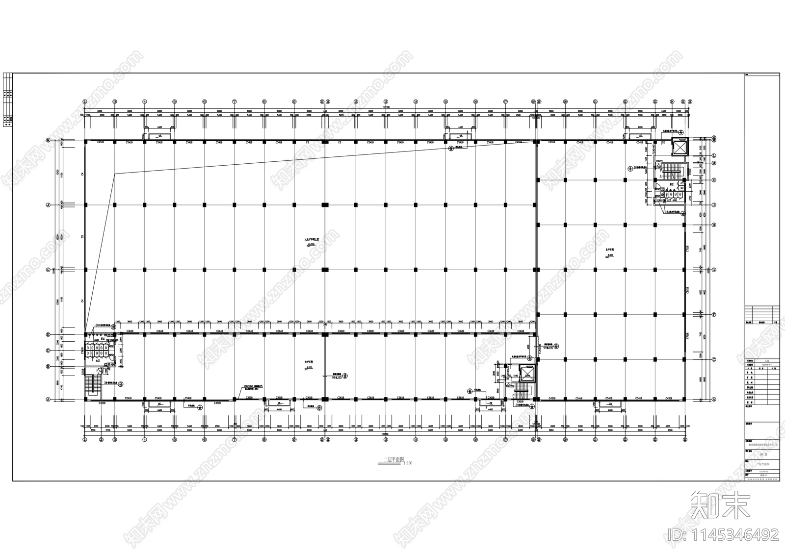 厂房建筑结构图cad施工图下载【ID:1145346492】