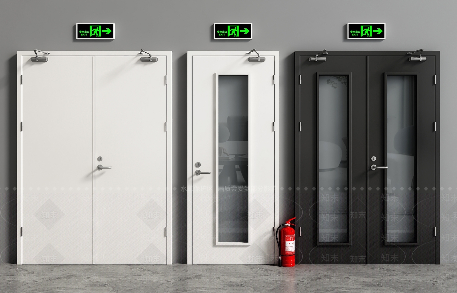 现代消防门3D模型下载【ID:1145284522】