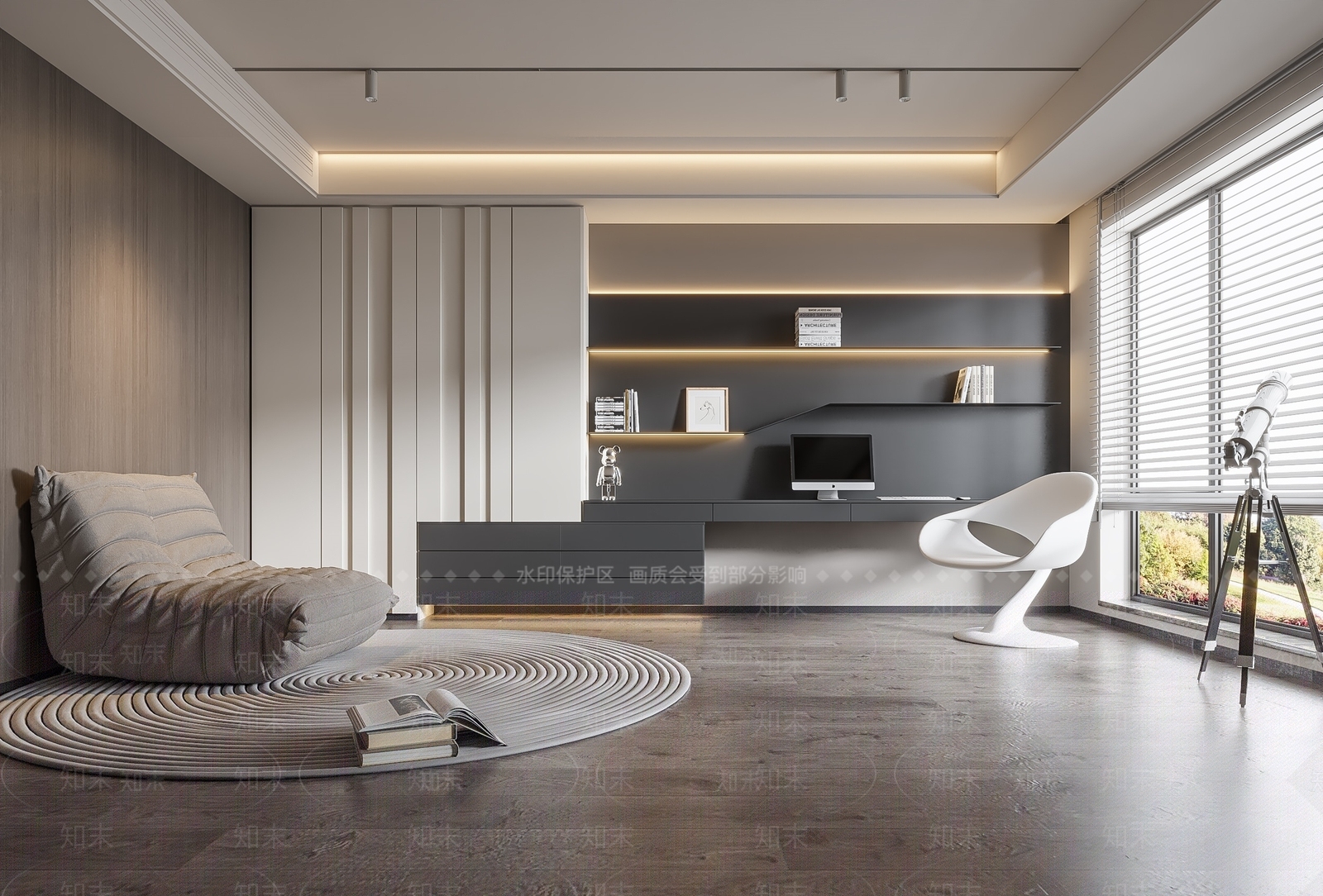 现代书房3D模型精品下载_3dmax模型_知末网