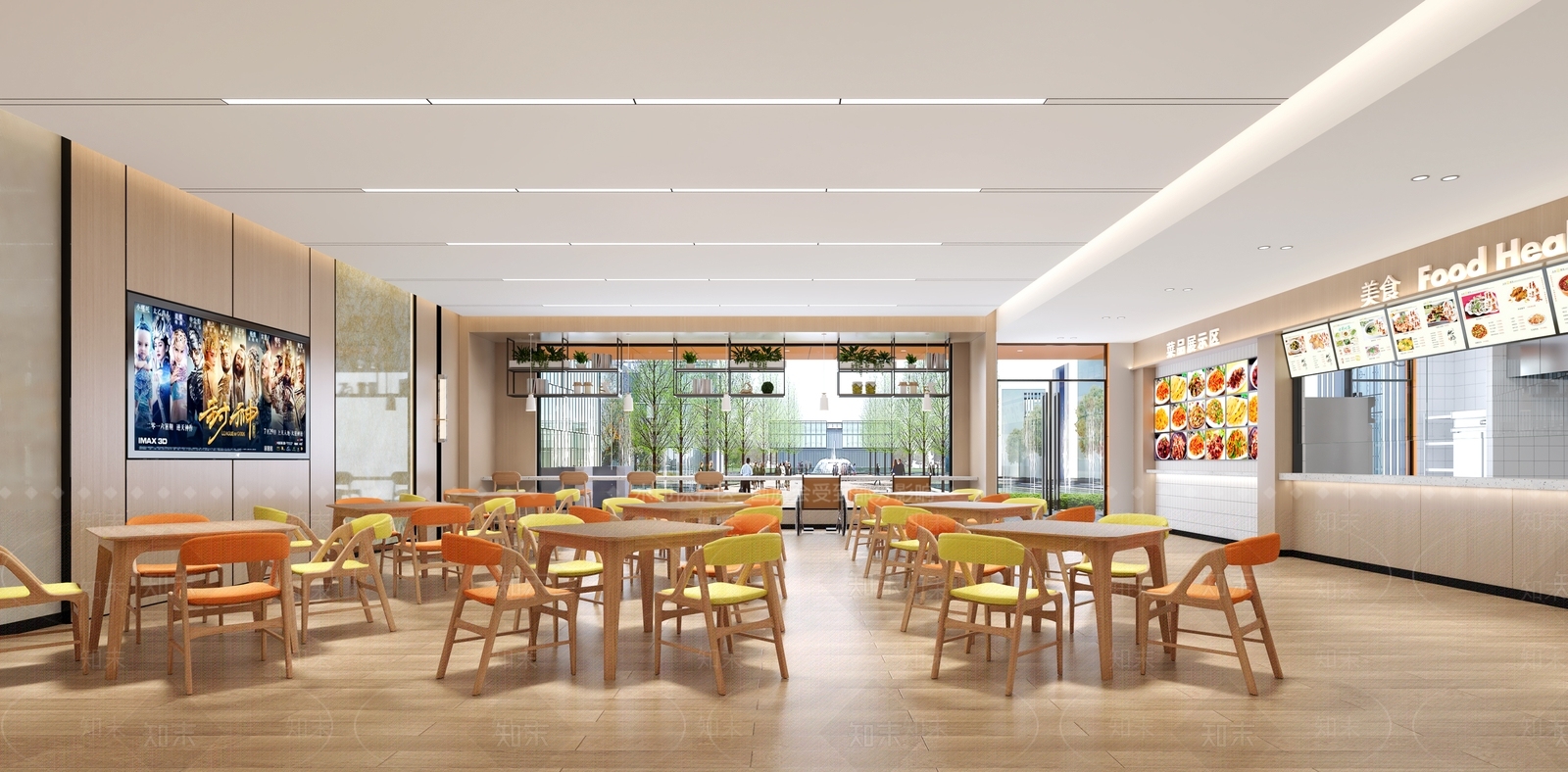现代社区食堂3D模型下载【ID:1145287179】
