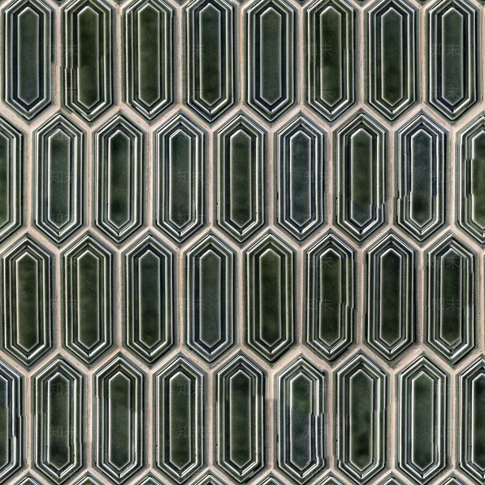 无缝高清六边形墨绿灰色厨卫瓷砖贴图下载【ID:1145289454】