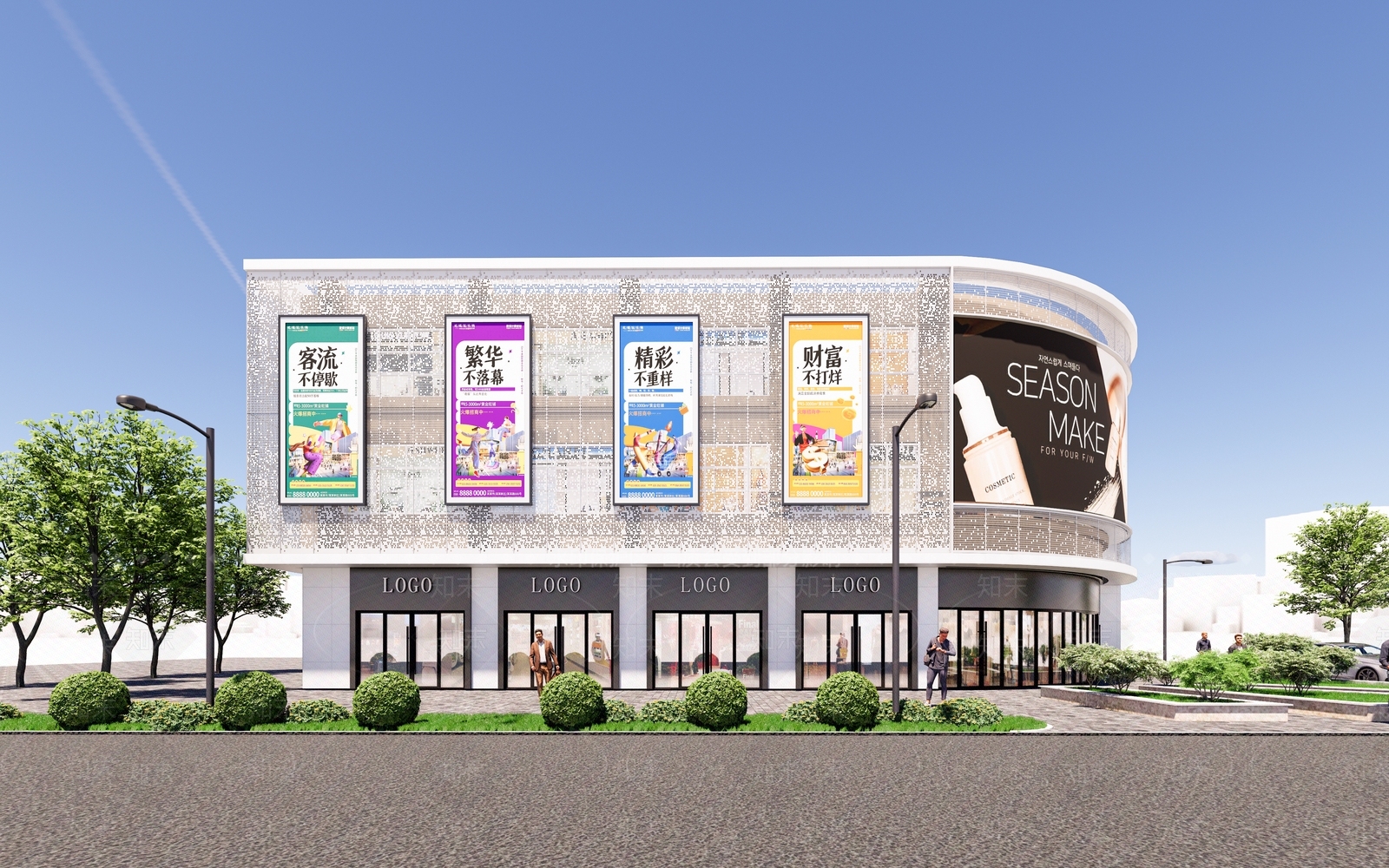 现代商业多层SU模型下载【ID:1145289506】