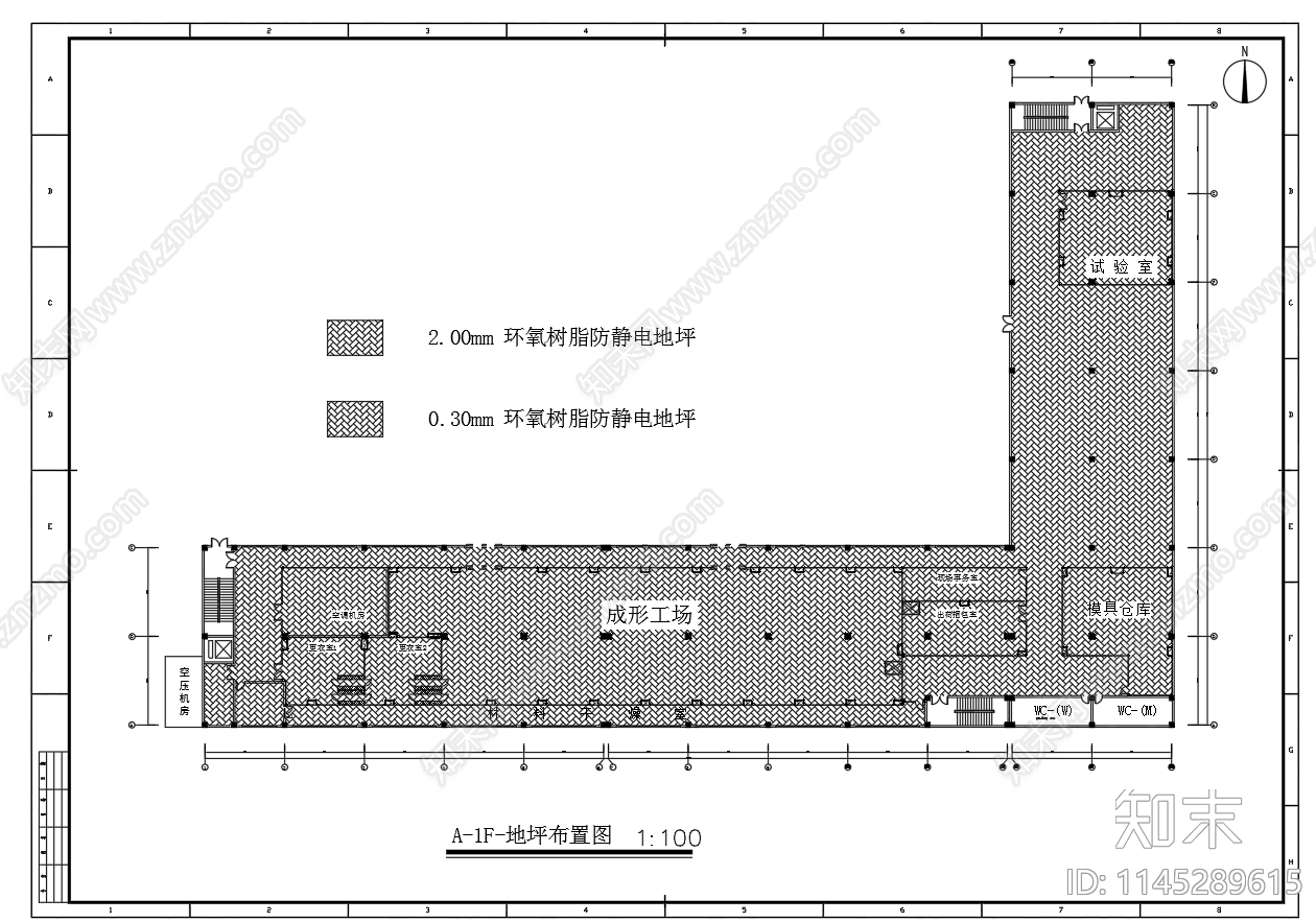 10万级电子厂净化车间设计图cad施工图下载【ID:1145289615】