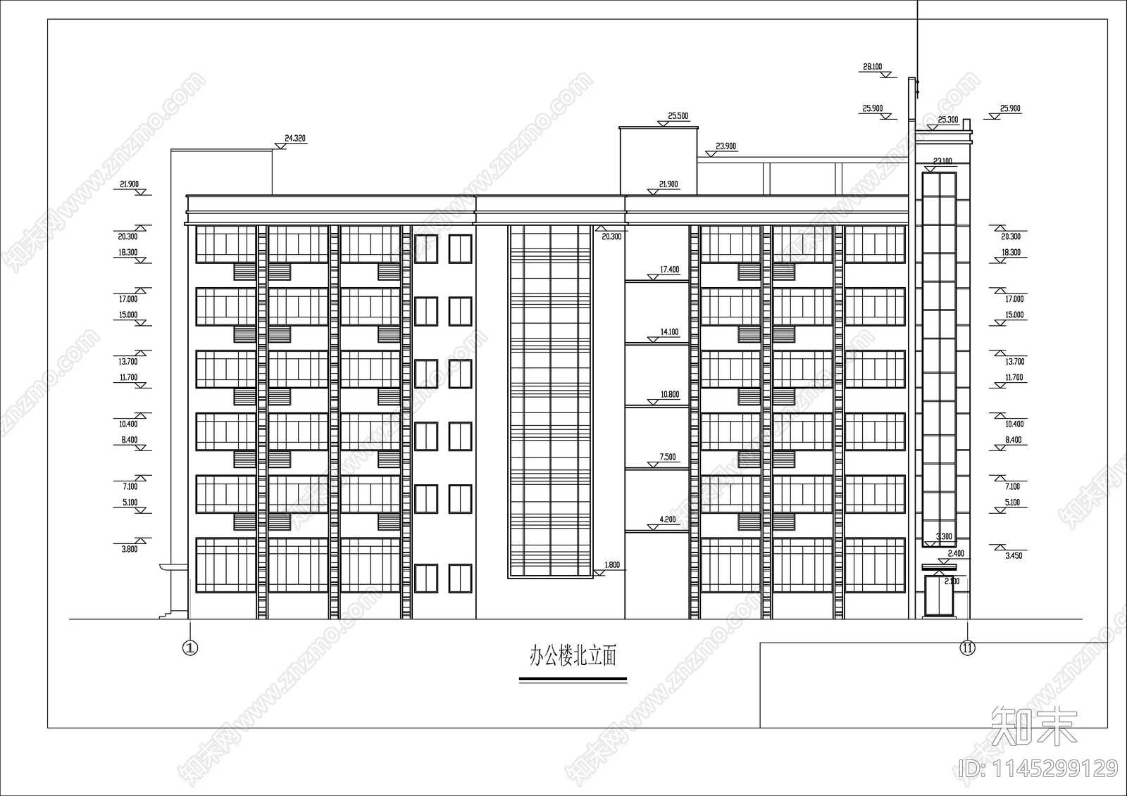 框架办公综合楼建筑结构施工图下载【ID:1145299129】