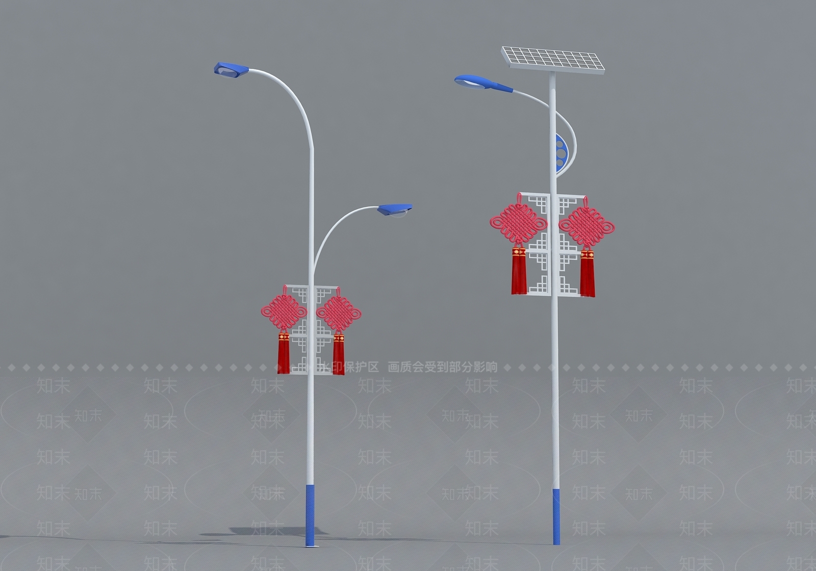 现代中国结路灯3D模型下载【ID:1145303733】