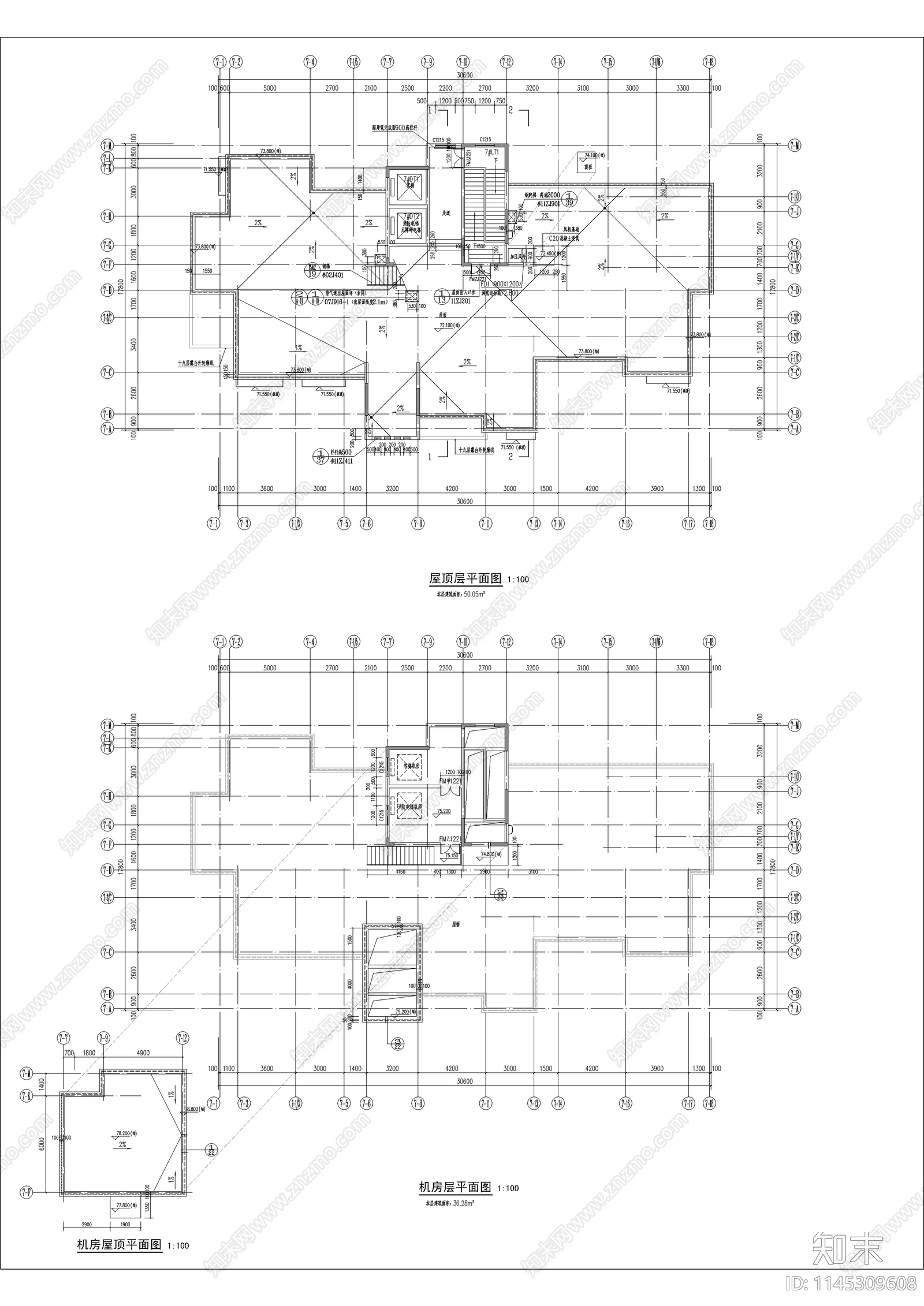 住宅楼全套施工图cad施工图下载【ID:1145309608】