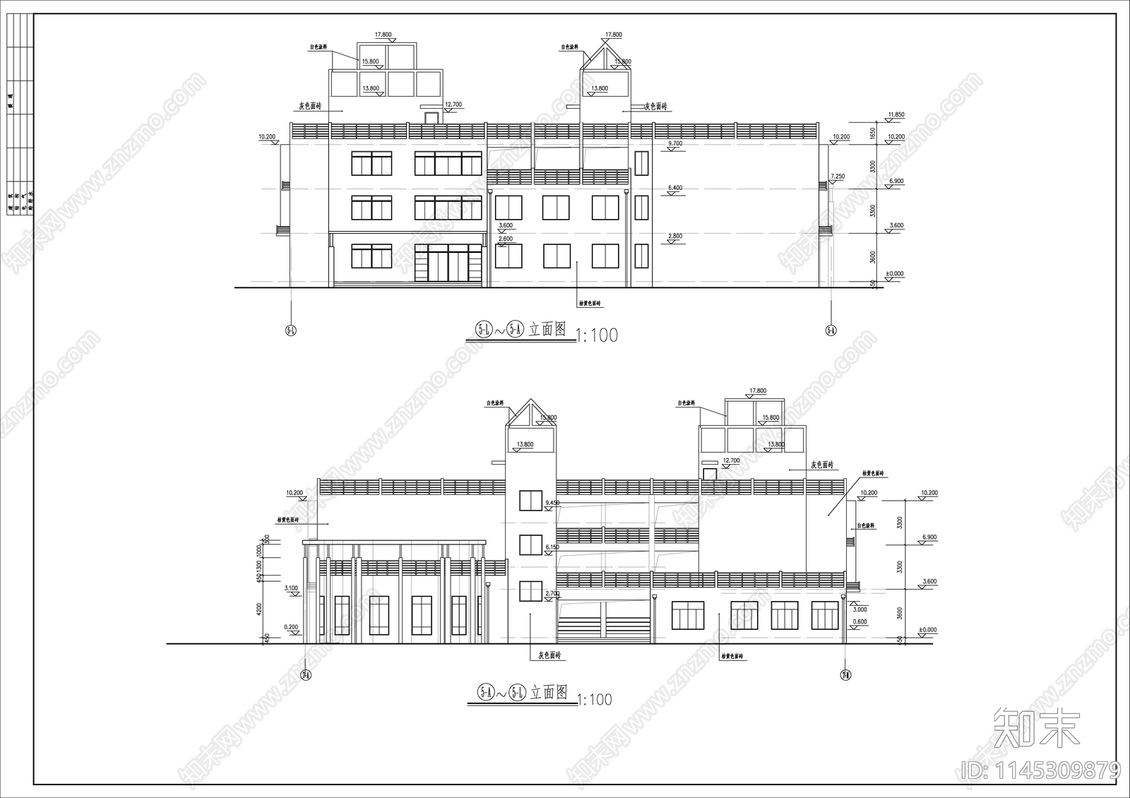 框架结构幼儿园建筑结构cad施工图下载【ID:1145309879】