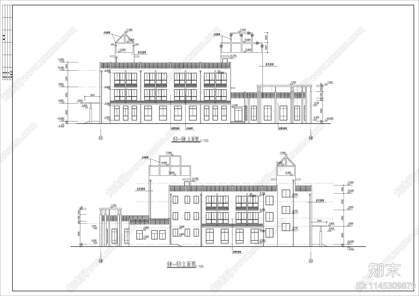 框架结构幼儿园建筑结构cad施工图下载【ID:1145309879】