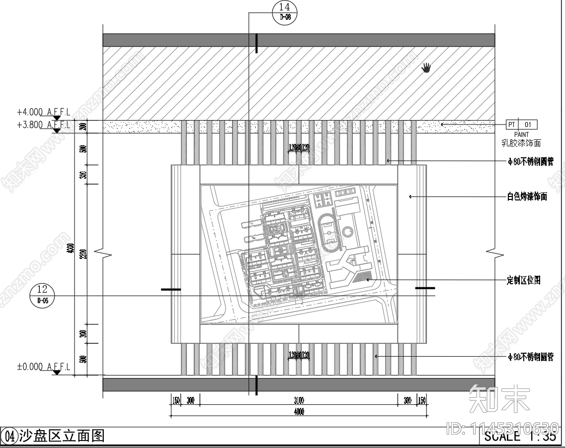 某售楼处室内cad施工图下载【ID:1145310630】