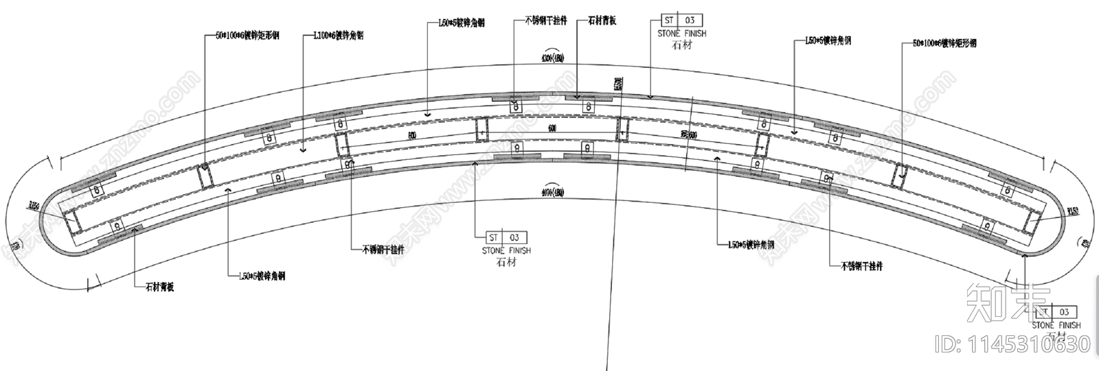 某售楼处室内cad施工图下载【ID:1145310630】