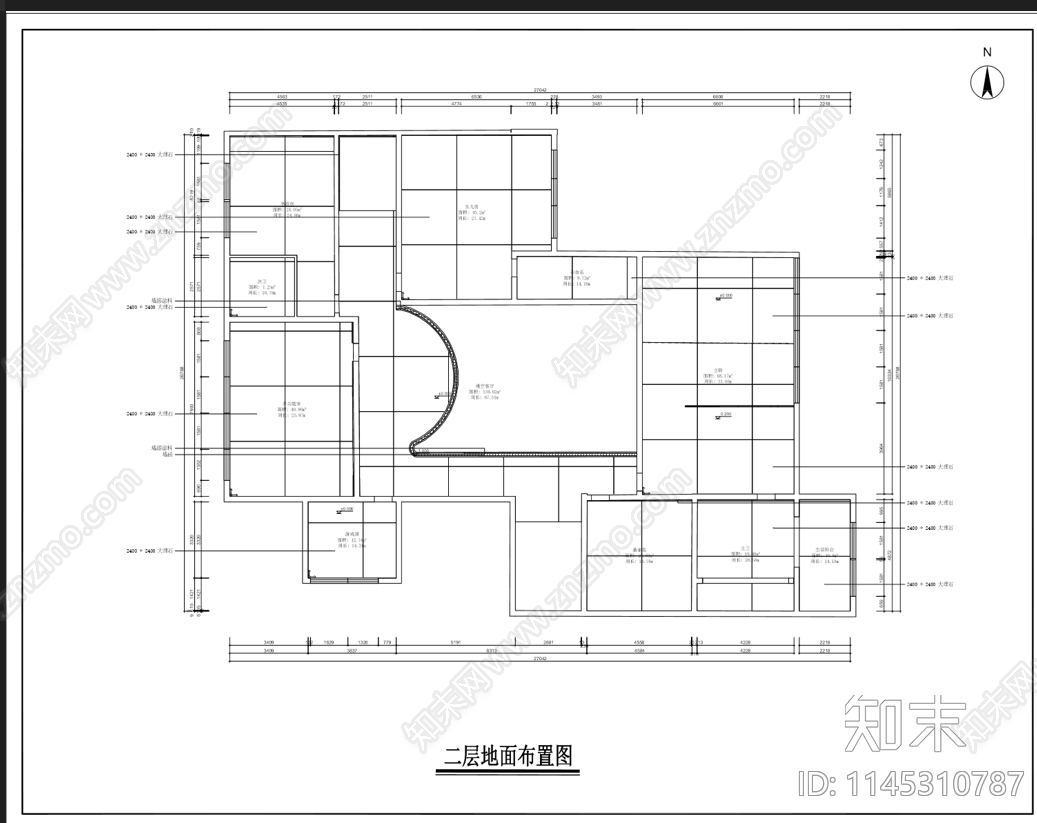 loft室内cad施工图下载【ID:1145310787】