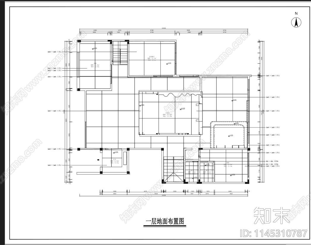 loft室内cad施工图下载【ID:1145310787】