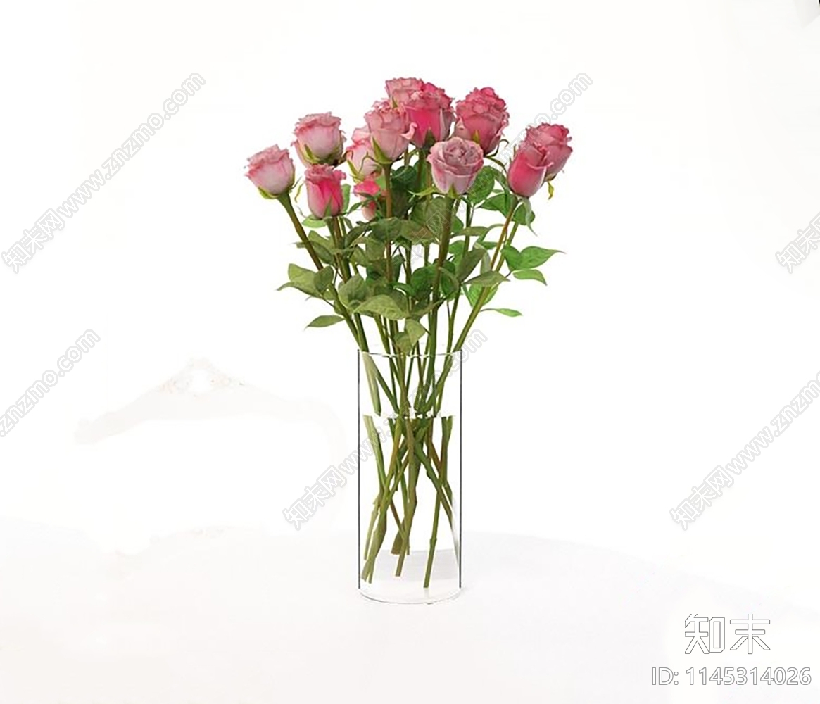 花瓶花艺3D模型下载【ID:1145314026】