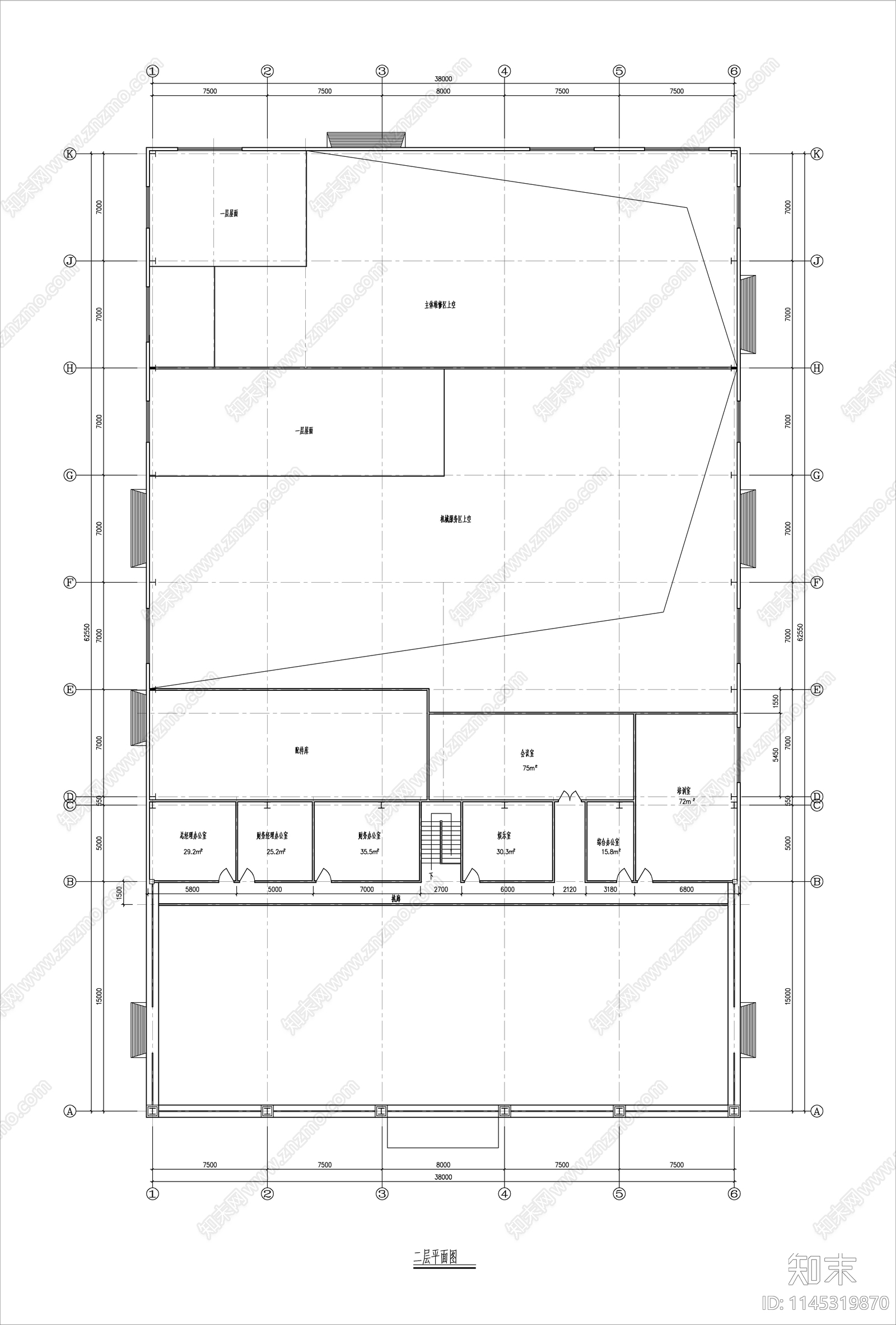 北京现代4S店建筑图cad施工图下载【ID:1145319870】