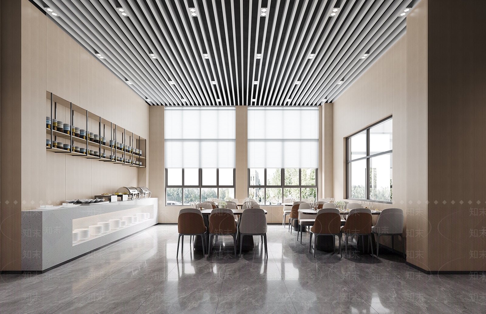 现代自助餐厅SU模型下载【ID:1145320785】