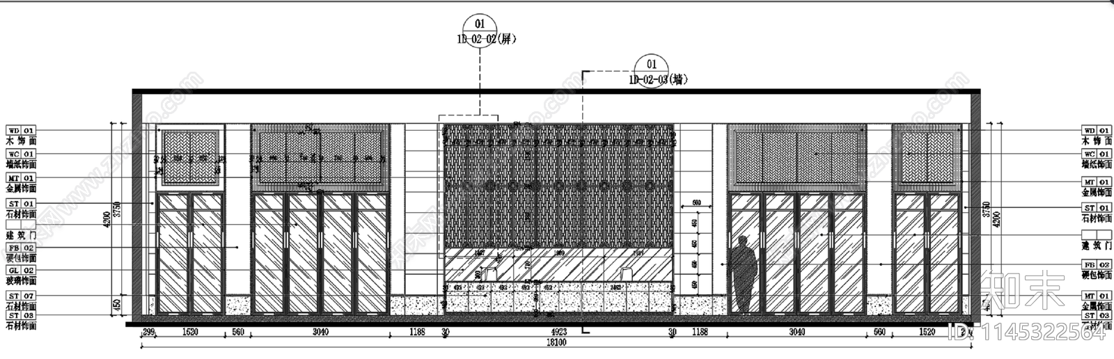 某古城游客服务中心室内cad施工图下载【ID:1145322564】