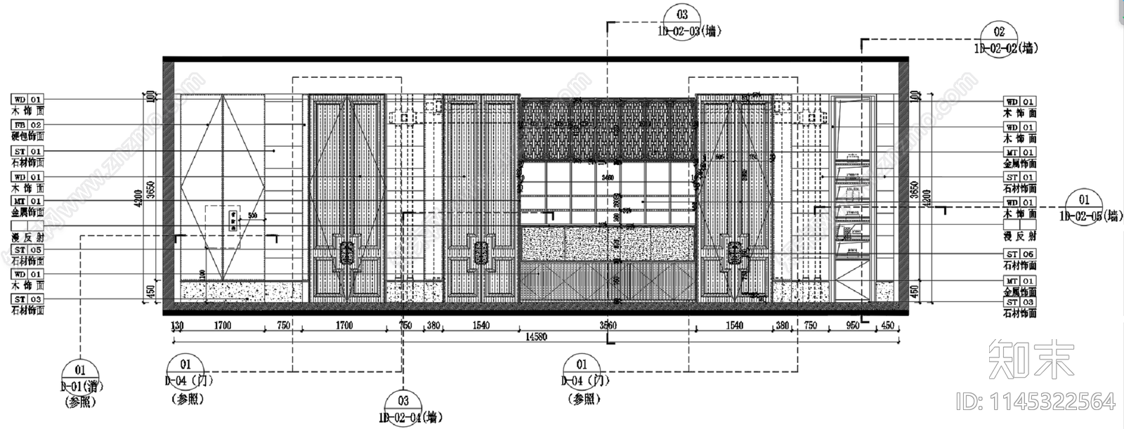 某古城游客服务中心室内cad施工图下载【ID:1145322564】