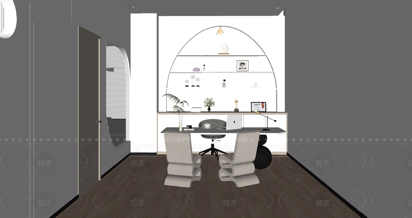 现代美甲店SU模型下载【ID:1216008340】