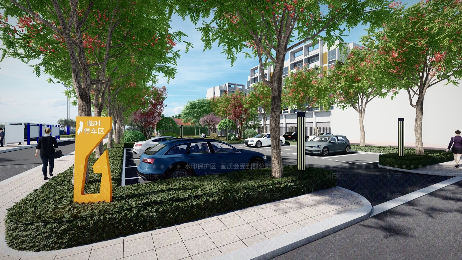 现代街角公园SU模型下载【ID:1145323740】