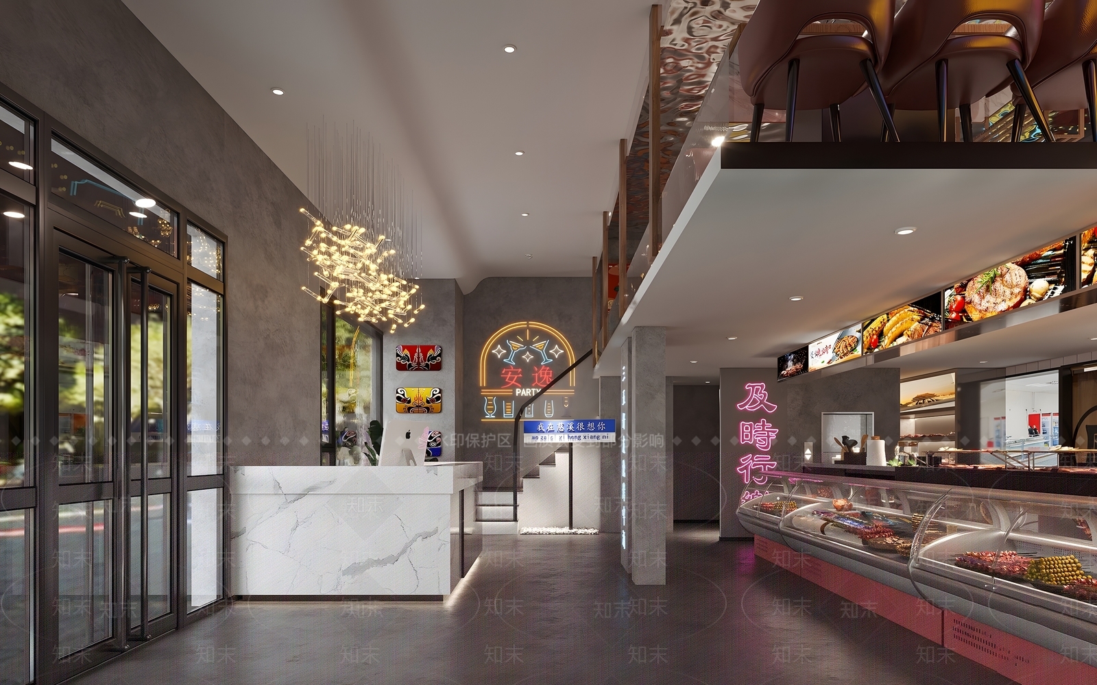 工业烧烤店SU模型下载【ID:1145325197】