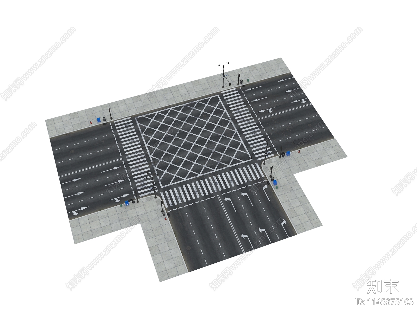 现代道路设施3D模型下载【ID:1145375103】