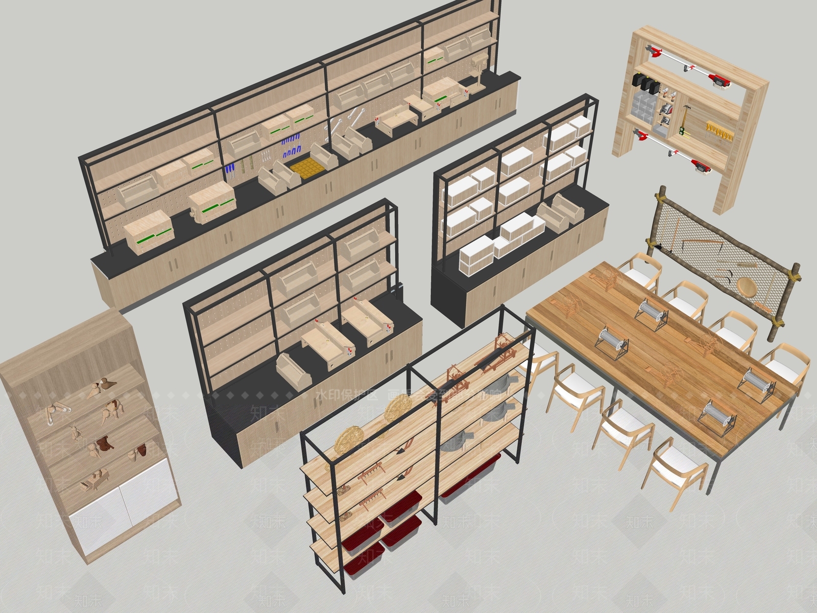 现代文创展柜SU模型下载【ID:1145328725】