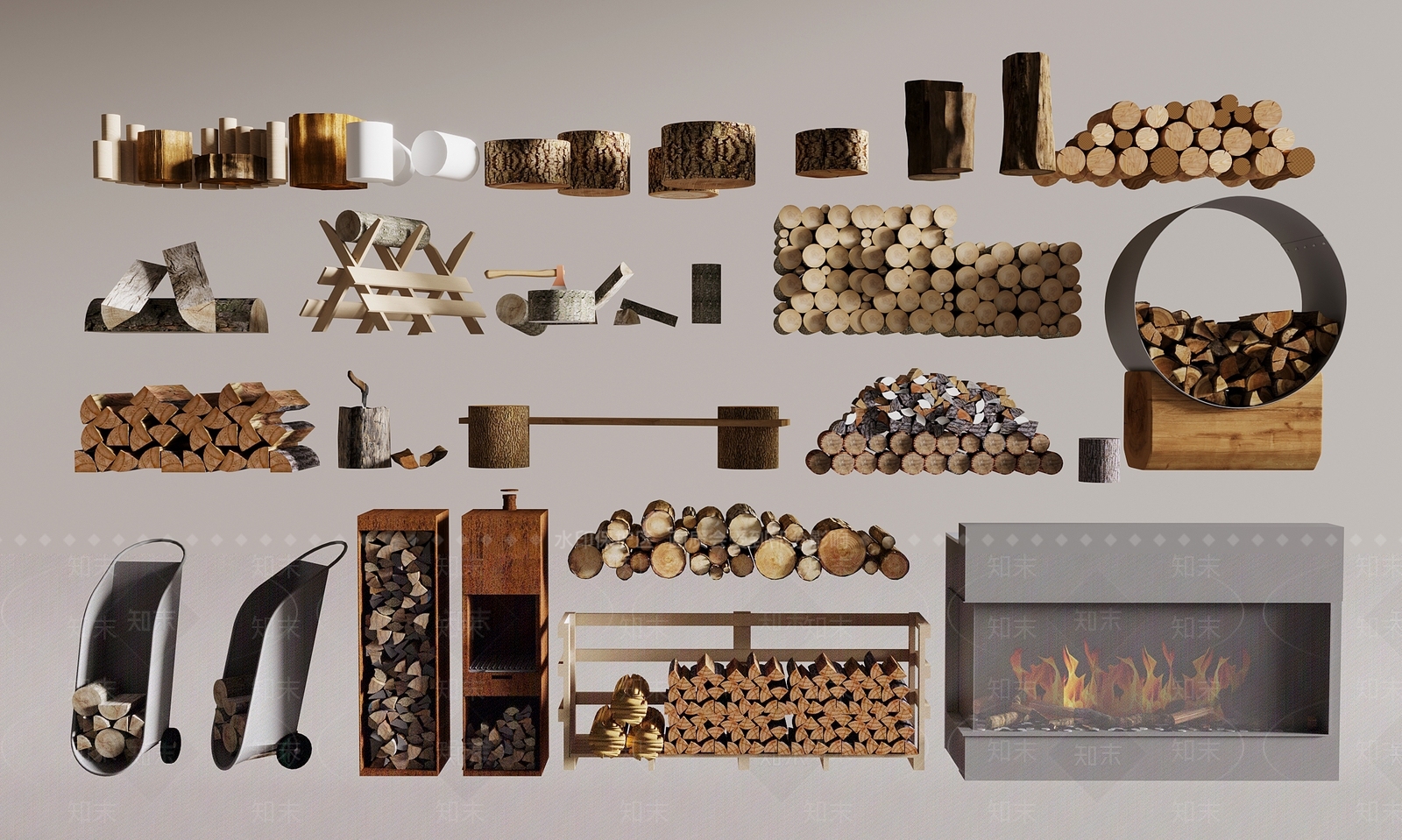 柴火堆3D模型下载【ID:1145329091】