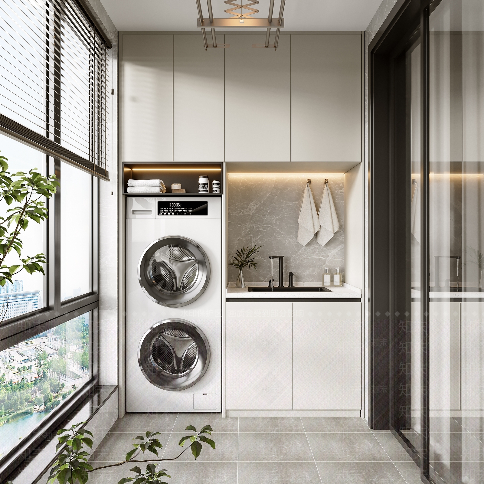 现代家居阳台3D模型下载【ID:1145332351】