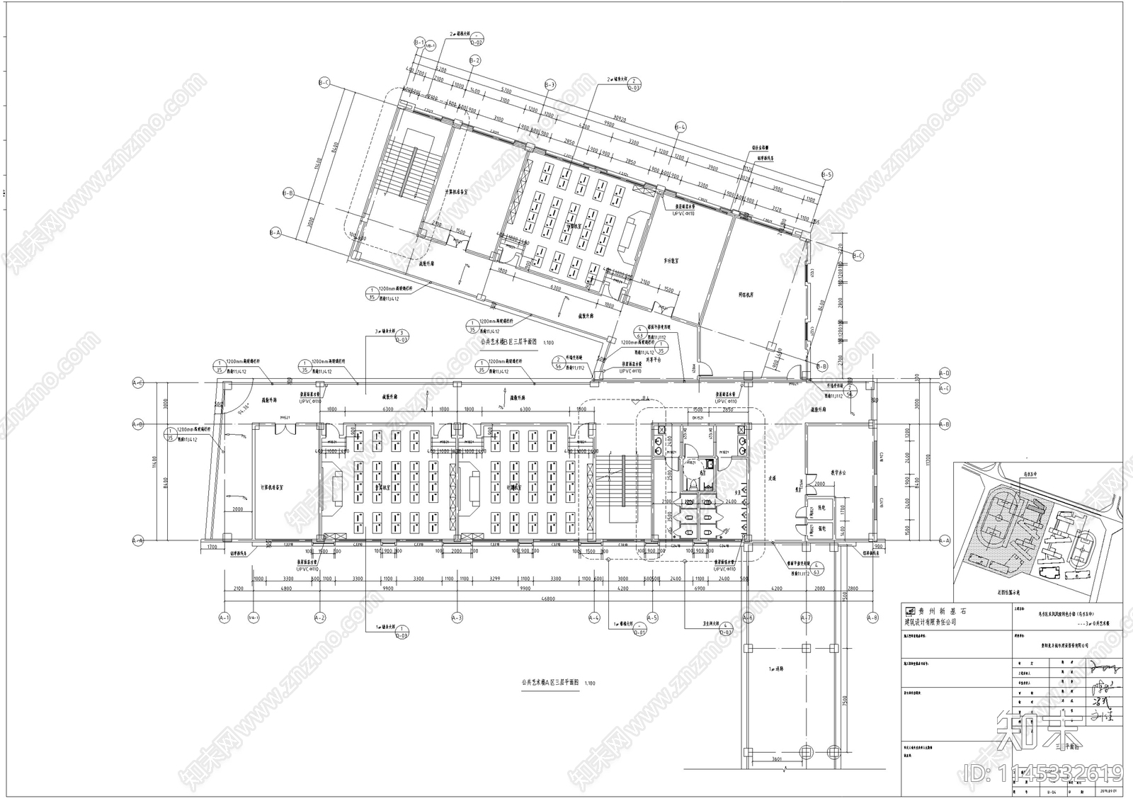 中学建筑cad施工图下载【ID:1145332619】