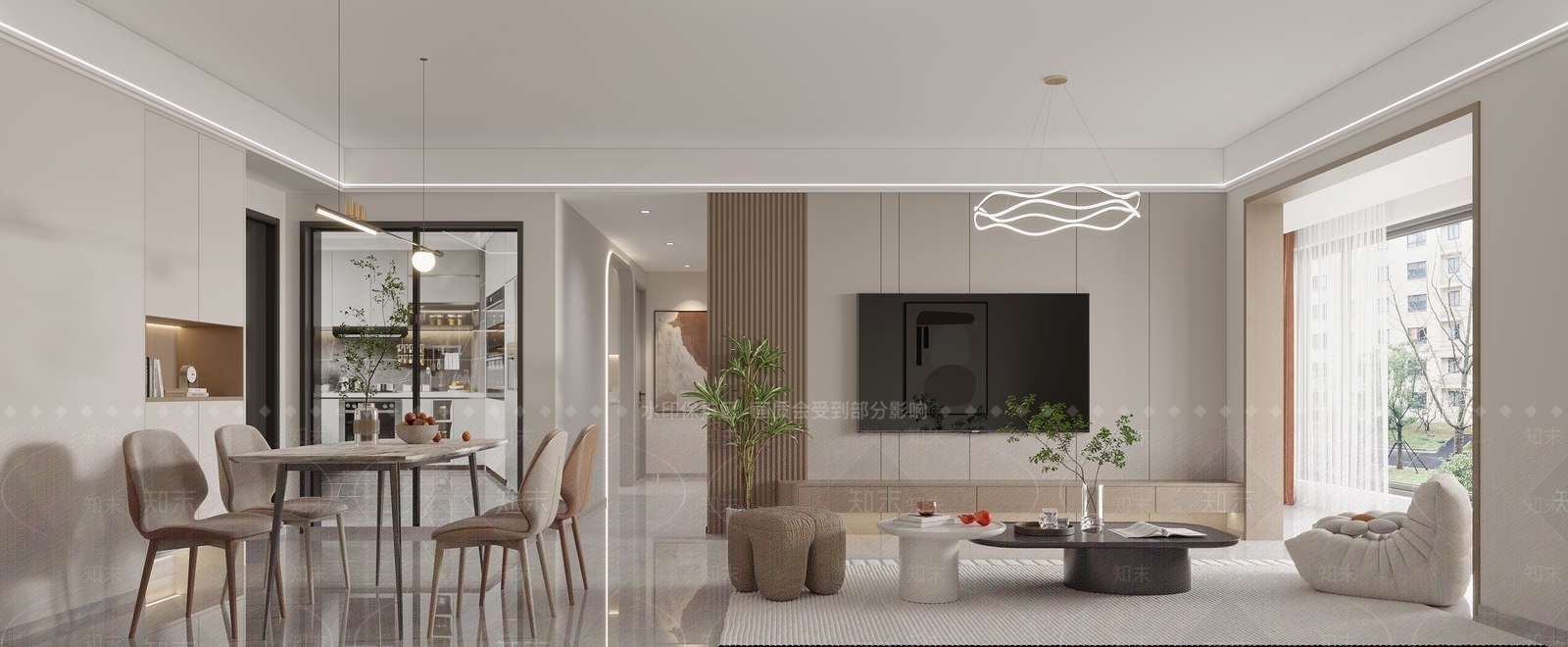现代客餐厅3D模型下载【ID:1145336488】_知末3d模型网