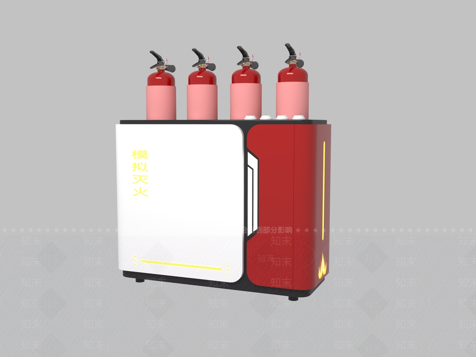 现代消防灭火器3D模型下载【ID:1145336983】