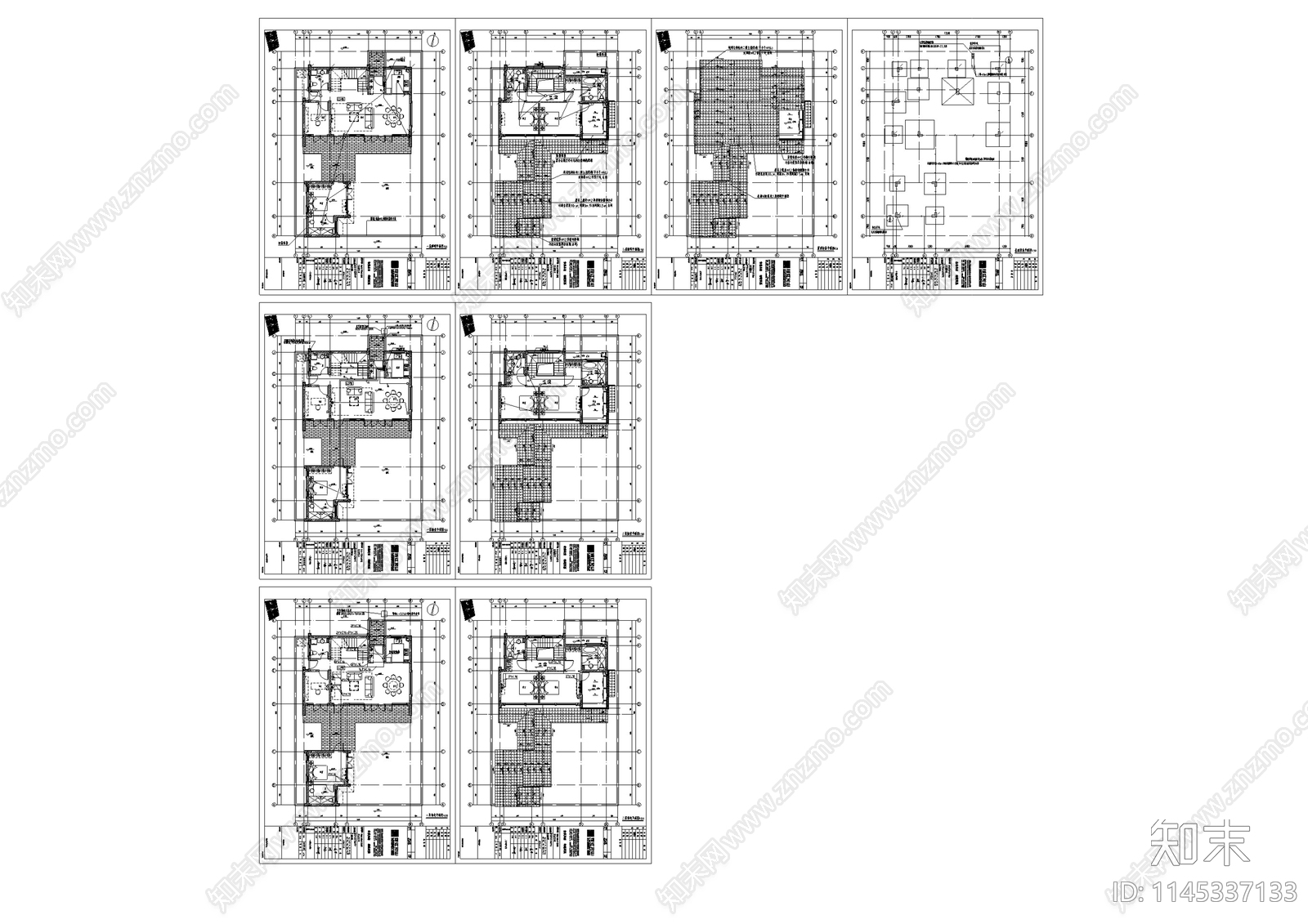 别墅建筑电气设计cad施工图下载【ID:1145337133】