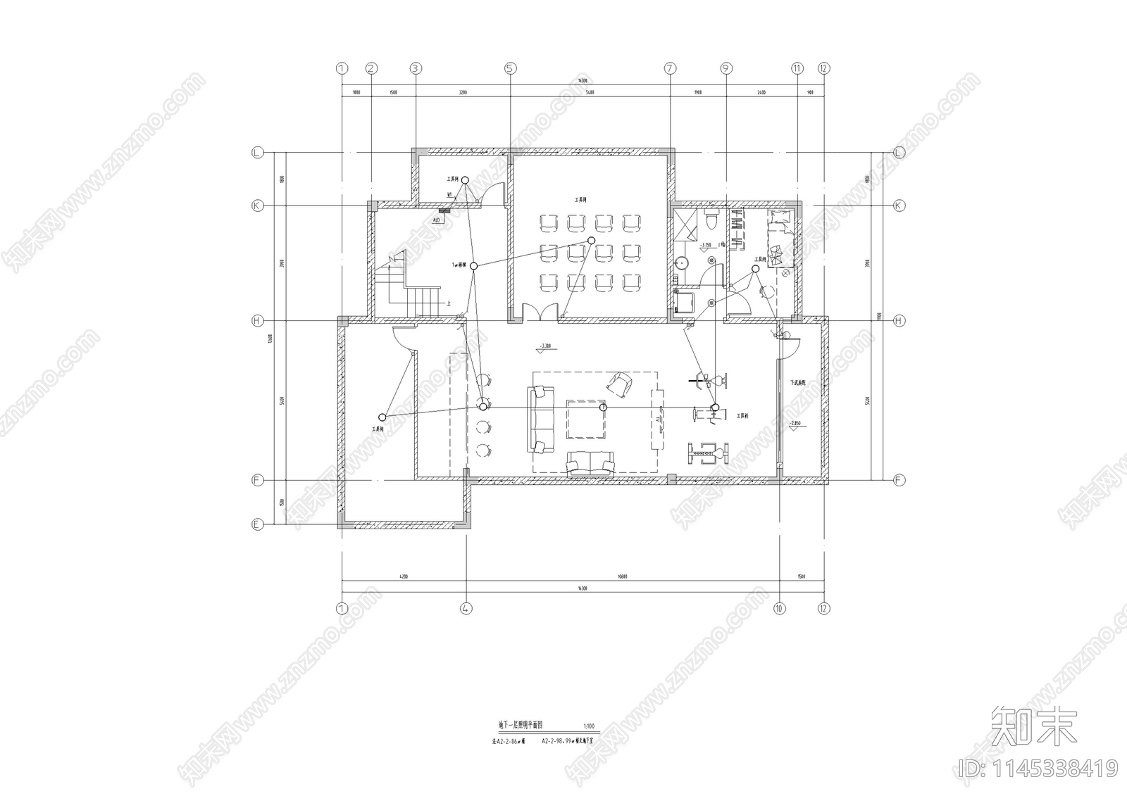 别墅建筑电气设计cad施工图下载【ID:1145338419】