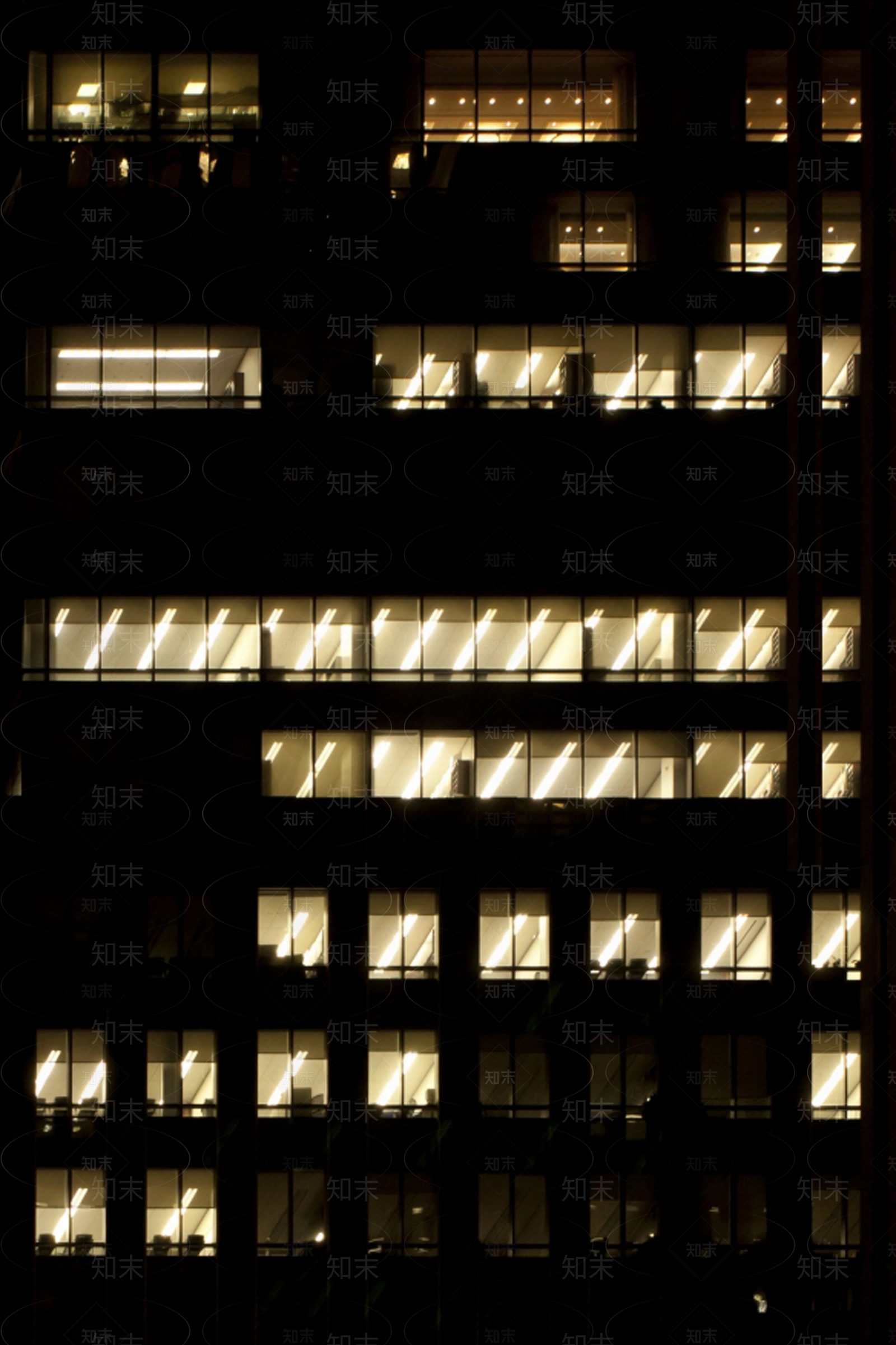 建筑外立面夜晚窗户贴图下载【ID:1145339781】