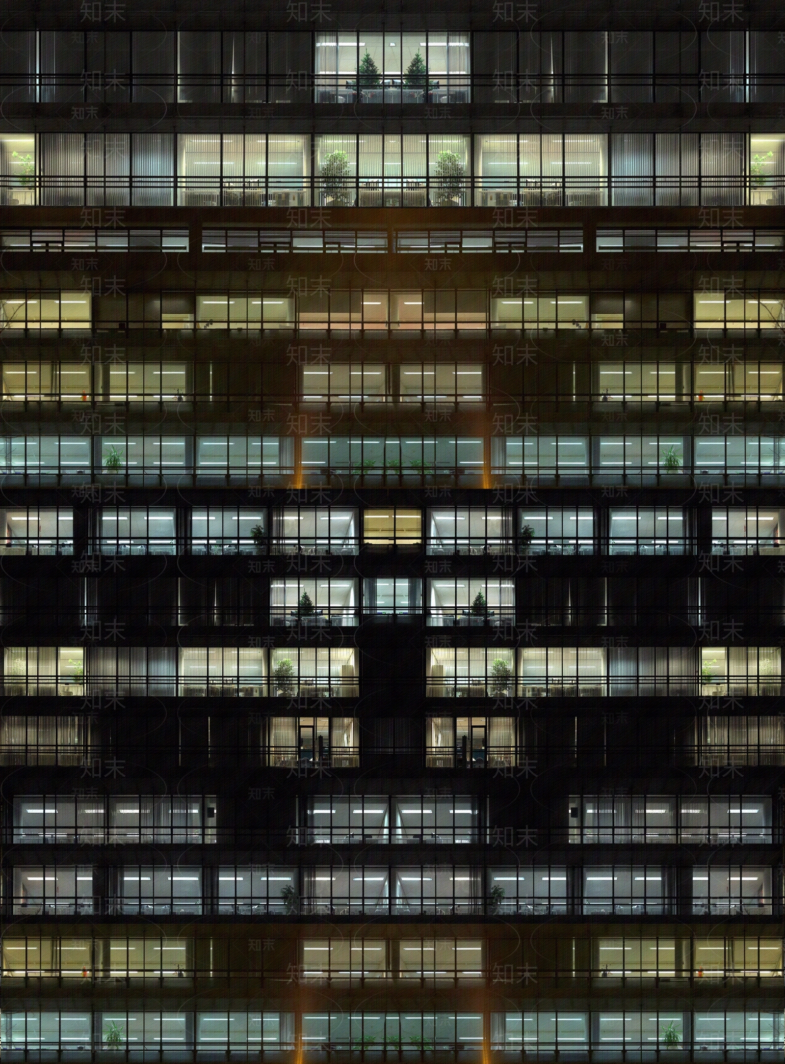 建筑外立面夜晚窗户贴图下载【ID:1145339800】