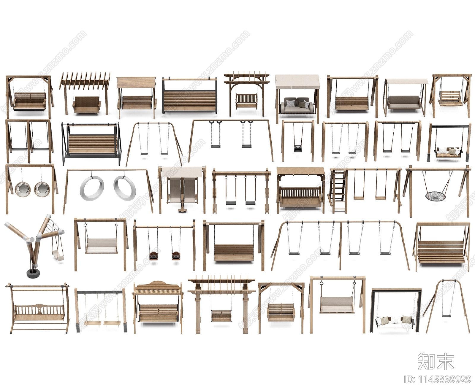 现代秋千SU模型下载【ID:1145339929】