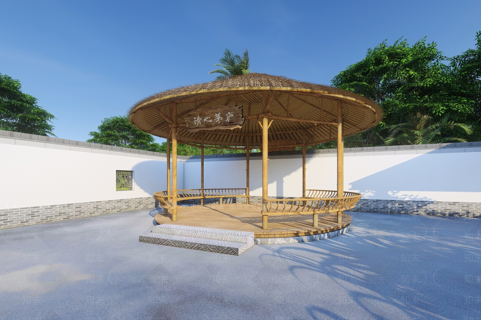 新中式凉亭SU模型下载【ID:1145343306】