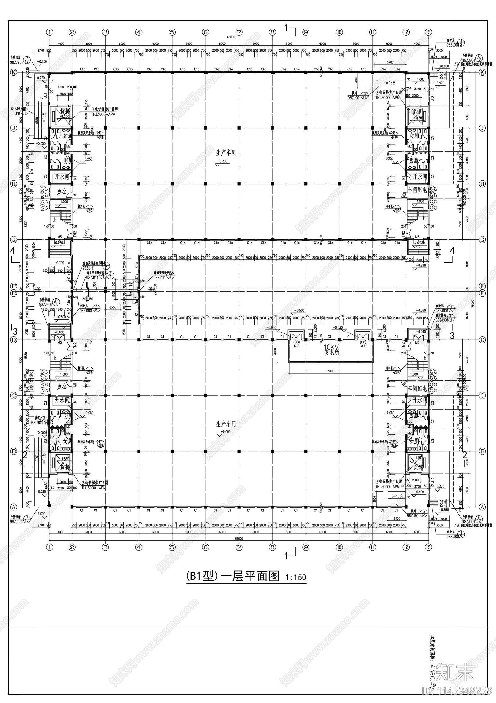 厂房建筑详图cad施工图下载【ID:1145348259】