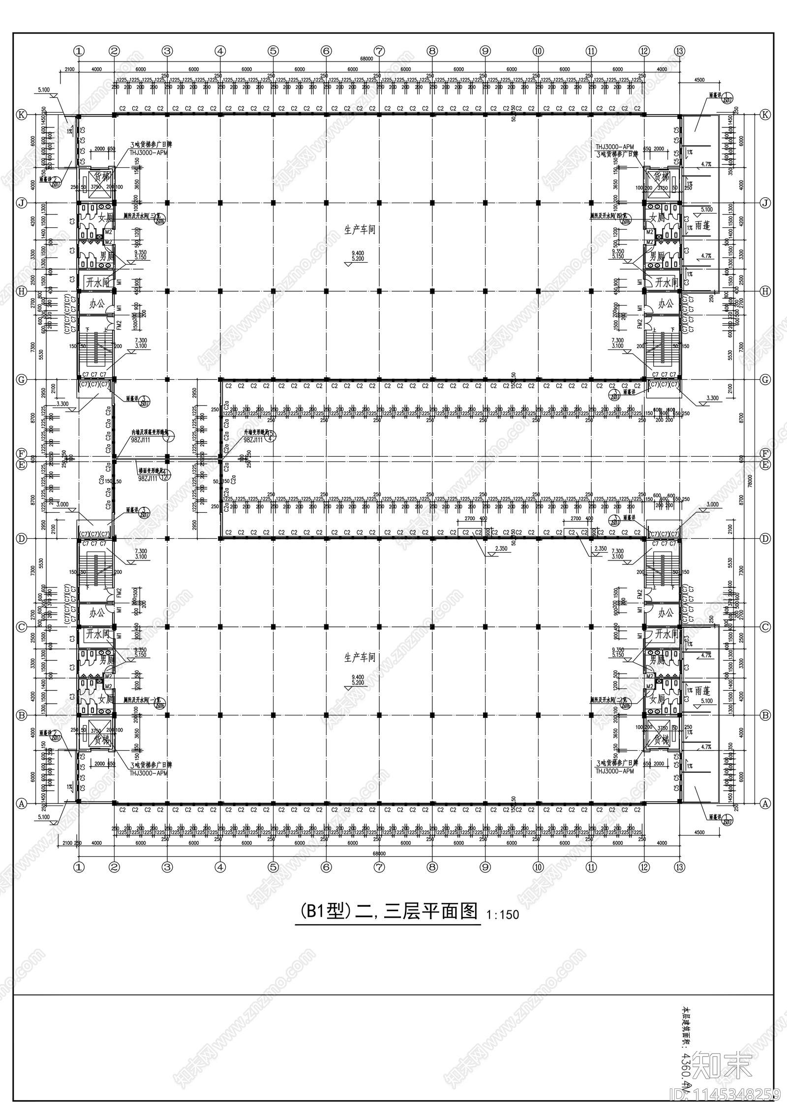 厂房建筑详图cad施工图下载【ID:1145348259】