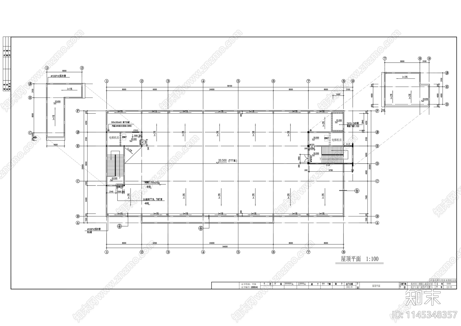 多层框架结构厂房建筑详图cad施工图下载【ID:1145348357】
