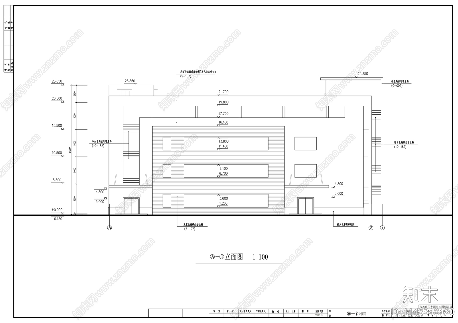 多层框架结构厂房建筑详图cad施工图下载【ID:1145348420】