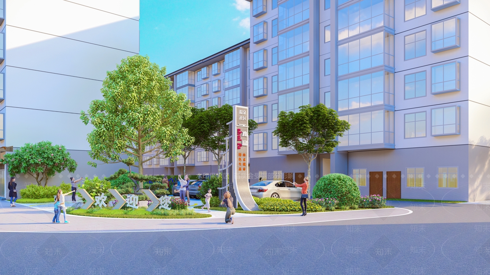 现代社区街角公园SU模型下载【ID:1145353163】