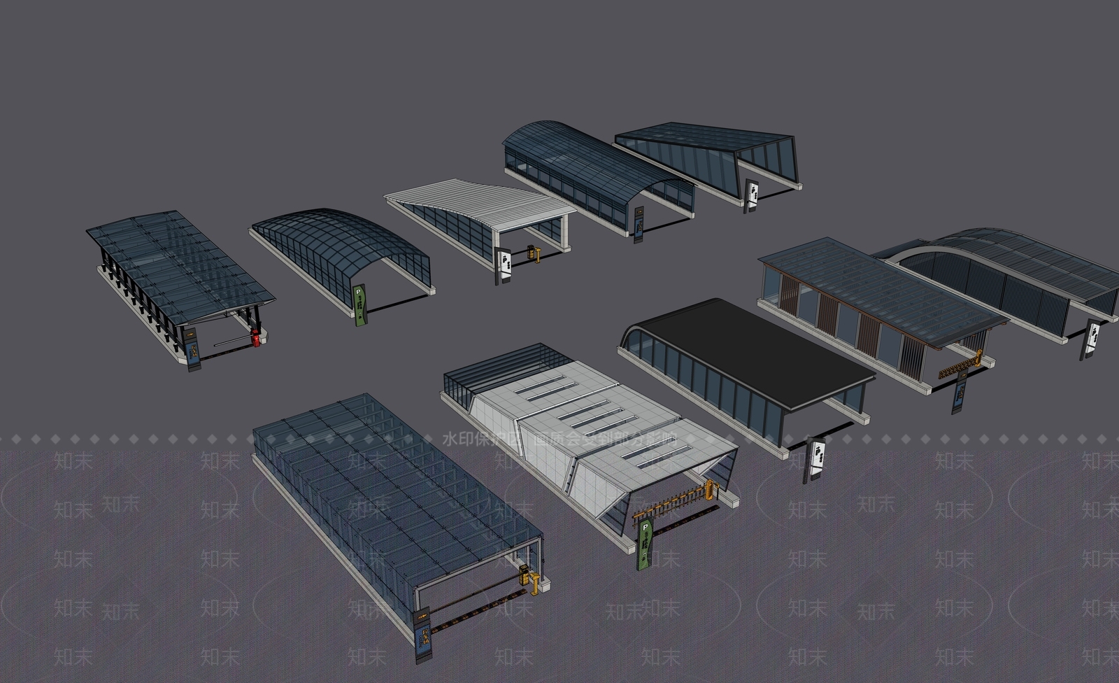 现代地铁站SU模型下载【ID:1145355024】