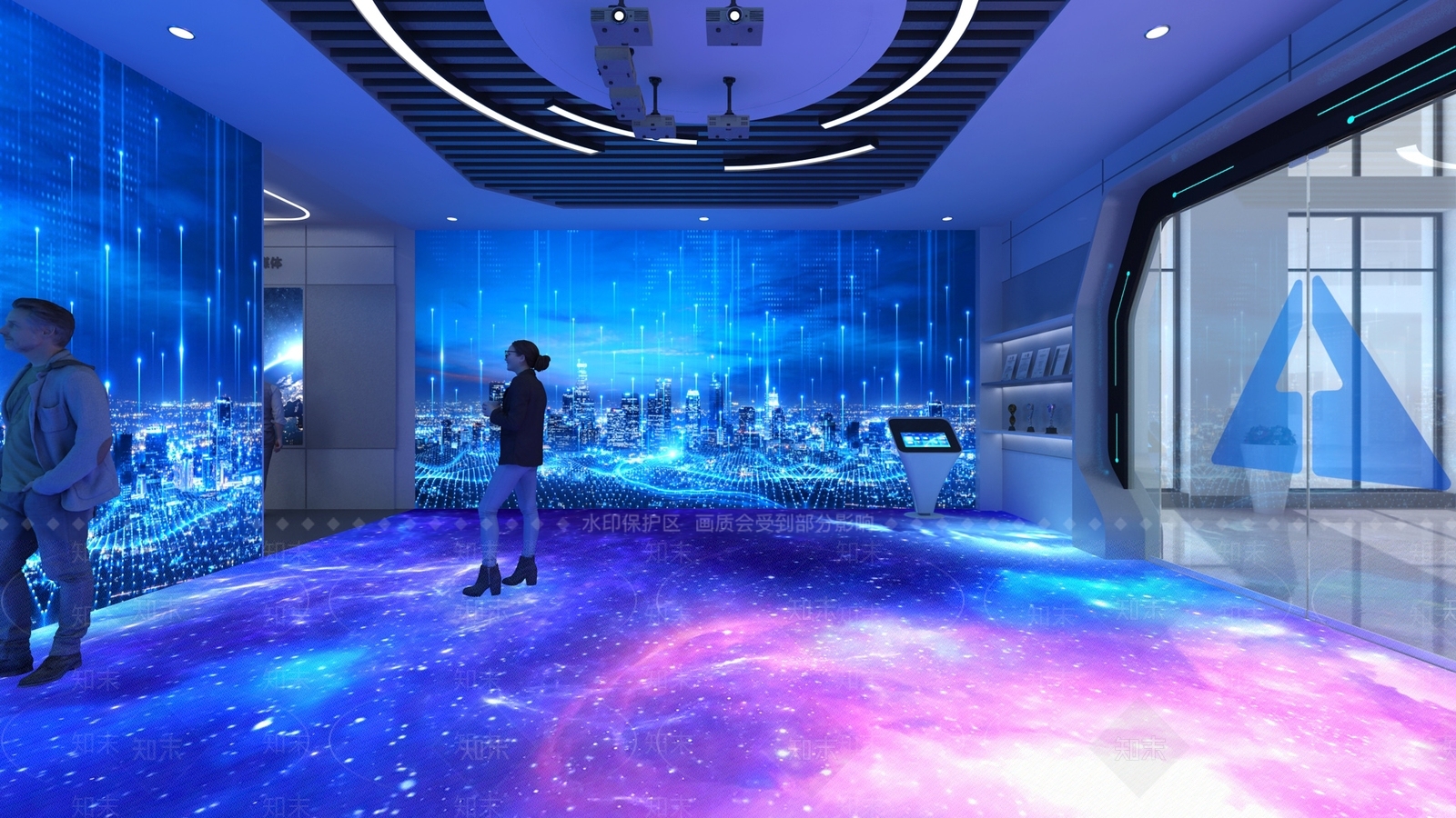 现代科技展厅全息投影3D模型下载【ID:1145358030】